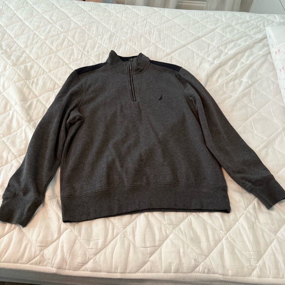 Nautica Men's Charcoal Zip-Up Sweater